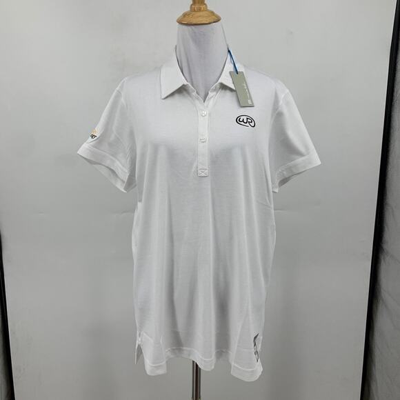 Travis Mathew Polo Shirt Womens XL White Pima Cotton Starr Wickenburg Golf *Logo - Picture 2 of 13